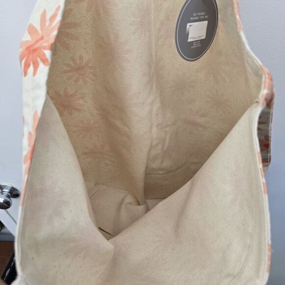 NWT BOHO LIVING ECO & Reusable Tote Bag 💯 Cotton X-Large 20” x 19” x 8.5” - Picture 4 of 5